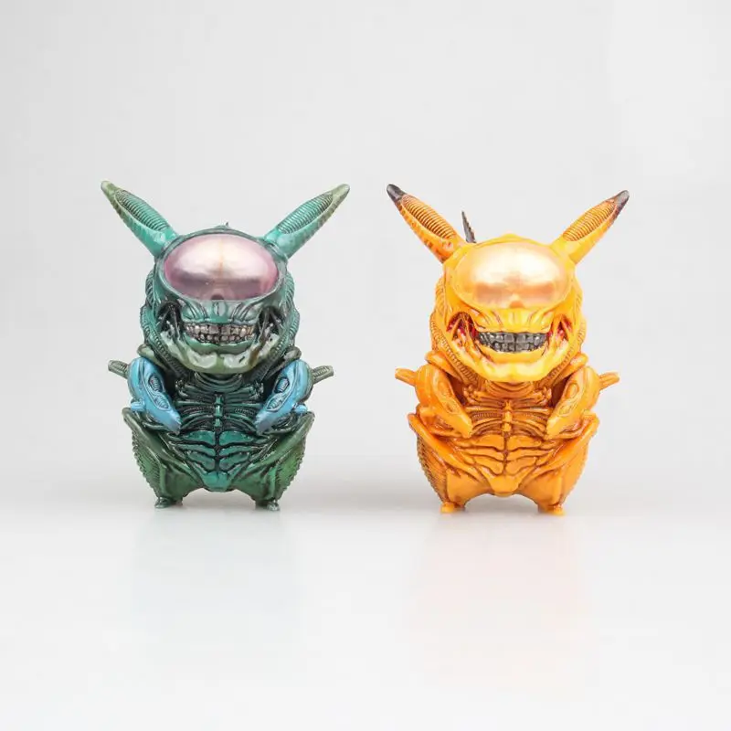 

8.5cm Cool Alien Pikachu Skull Cosplay Cartoon Nendroid Yellow Monster Funny PVC Action Figure Collection Model Doll Toys Gift