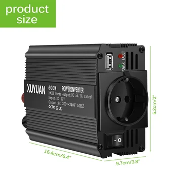 

Onever AC 12V To 220V 600W Auto Car Power Converter Inverter Adapter Charger Power Converter EU Socket Car Inverter
