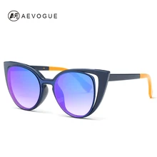 Женские солнцезащитные очки AEVOGUE, новинка, сшивание, цвет дужки, металлические петли, солнцезащитные очки «кошачий глаз», фирменный дизайн, UV400, AE0344