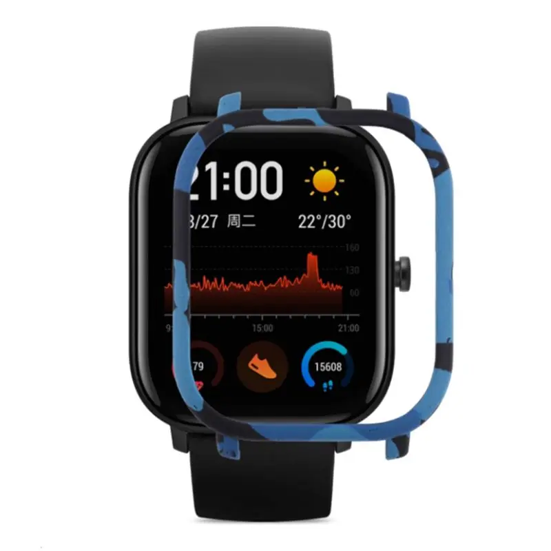 PC защитный чехол Красочные печати часы экран протектор для HUami Amazfit GTS