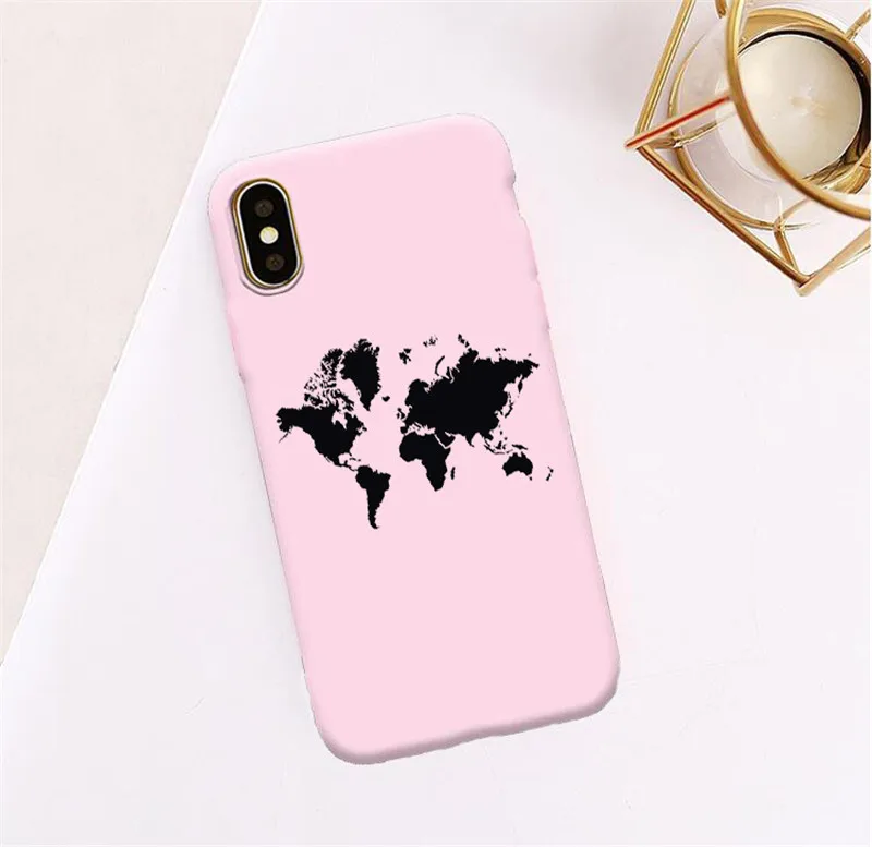Модный чехол для телефона с картой мира для iPhone 11 pro XR 7 Plus XS 10 чехол силиконовый чехол для телефона для iPhone 6S 8 6 Plus XS Max чехол