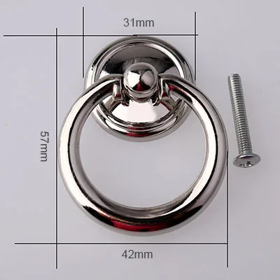 SILVER KNOB Современный простой висячие кольца для мебели Потяните Серебро Матовый латунный пятнистый никелевый ящик для шкафа телевизора ручка для шкафа - Цвет: SILVER KNOB