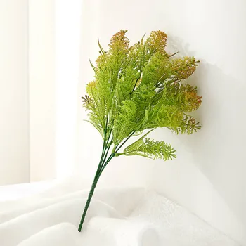 

2pcs Artificial Plant Grass Leaf Home Office Plant Decor Wedding Party Fake Grass Leaf Photography Prop, Orange