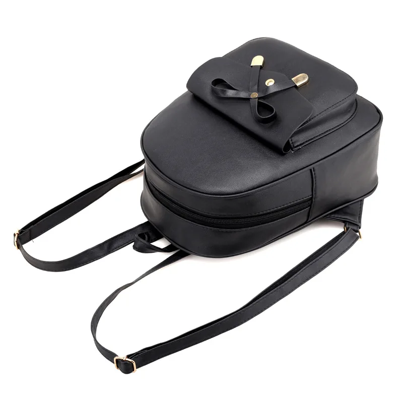 4pcs/Set Women's Leather Backpack School Backpack for Girls Shoulder Bag Fashion Travel Female Backpack Large Capacity Women Bag