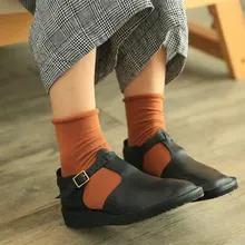 Южнокорейские носки из дикого хлопка; мягкие носки без костей; Носки ярких цветов из чесаного хлопка; женские носки для студентов