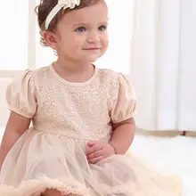 Кружевные платья для девочек с вышивкой; газовые вечерние платья принцессы с короткими рукавами; одежда для малышей на свадьбу; От 0 до 2 лет; E61030