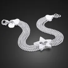 Элегантный браслет-цепочка с серебряные бусины 925 пробы звездами, женский браслет с подвеской в виде змеи, браслет-цепочка, ювелирные изделия, аксессуары