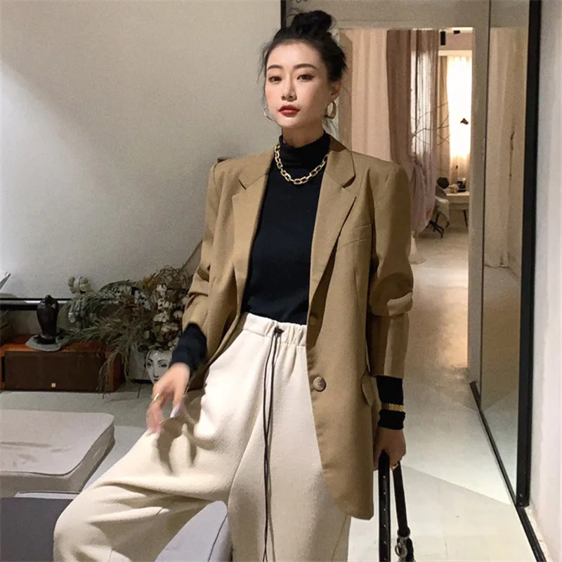 

2020 New Fashion Autumn And Winter Korean Version Of British Style Temperament Suit Design Sense Ladies Blazer Top