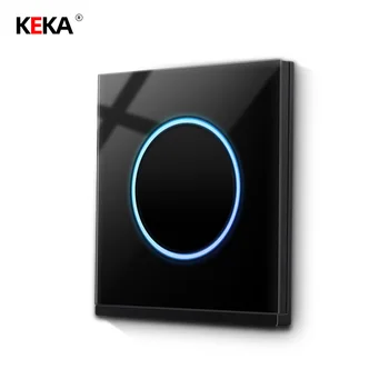 

KEKA Luxury wall light touch point switch universal standard lighting 1 Gang 1 way switch tempered glass switching power supply