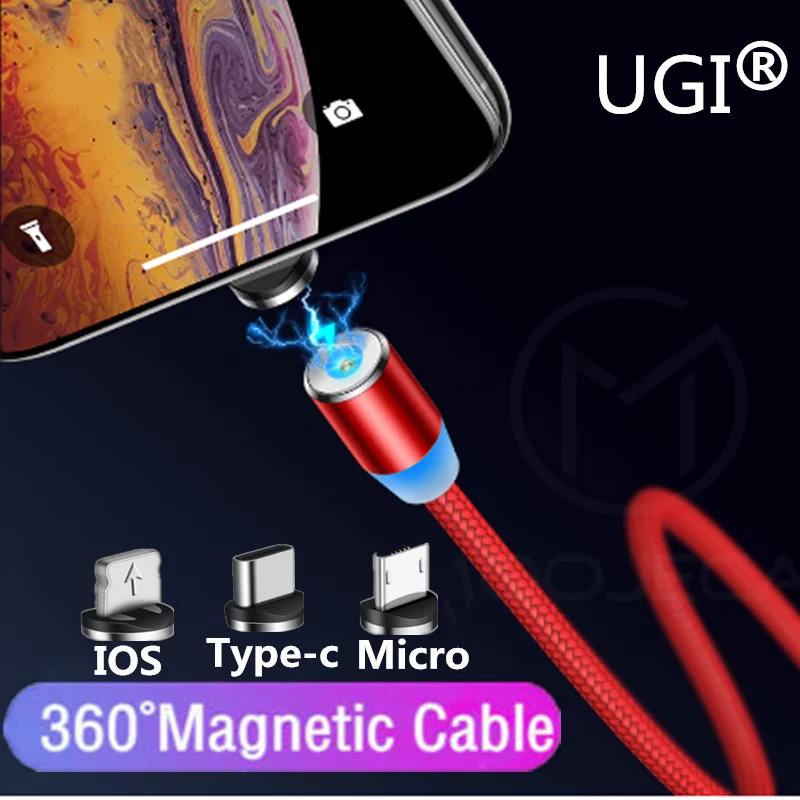 

1M 2M 3M New Magnetic Adapter 2A Charger Micro USB iOS Type- C Fast Charging Cable Lot