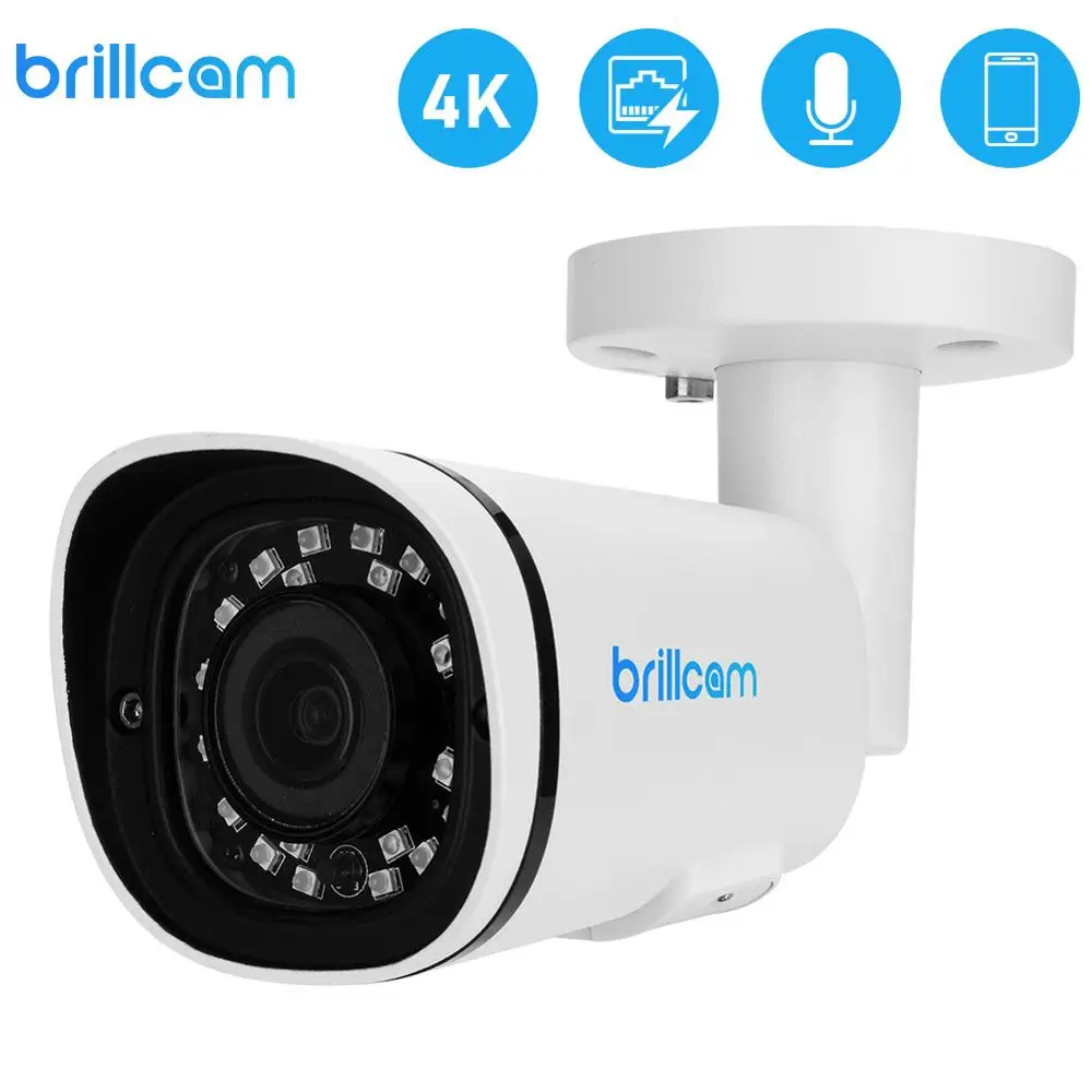 Brillcam 4K UHD IR Bullet IP камера с 2 8 мм 3X моторизованный оптический зум объектив PoE