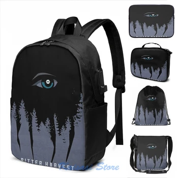 

Funny Graphic print heda USB Charge Backpack men School bags Women bag Travel laptop bag