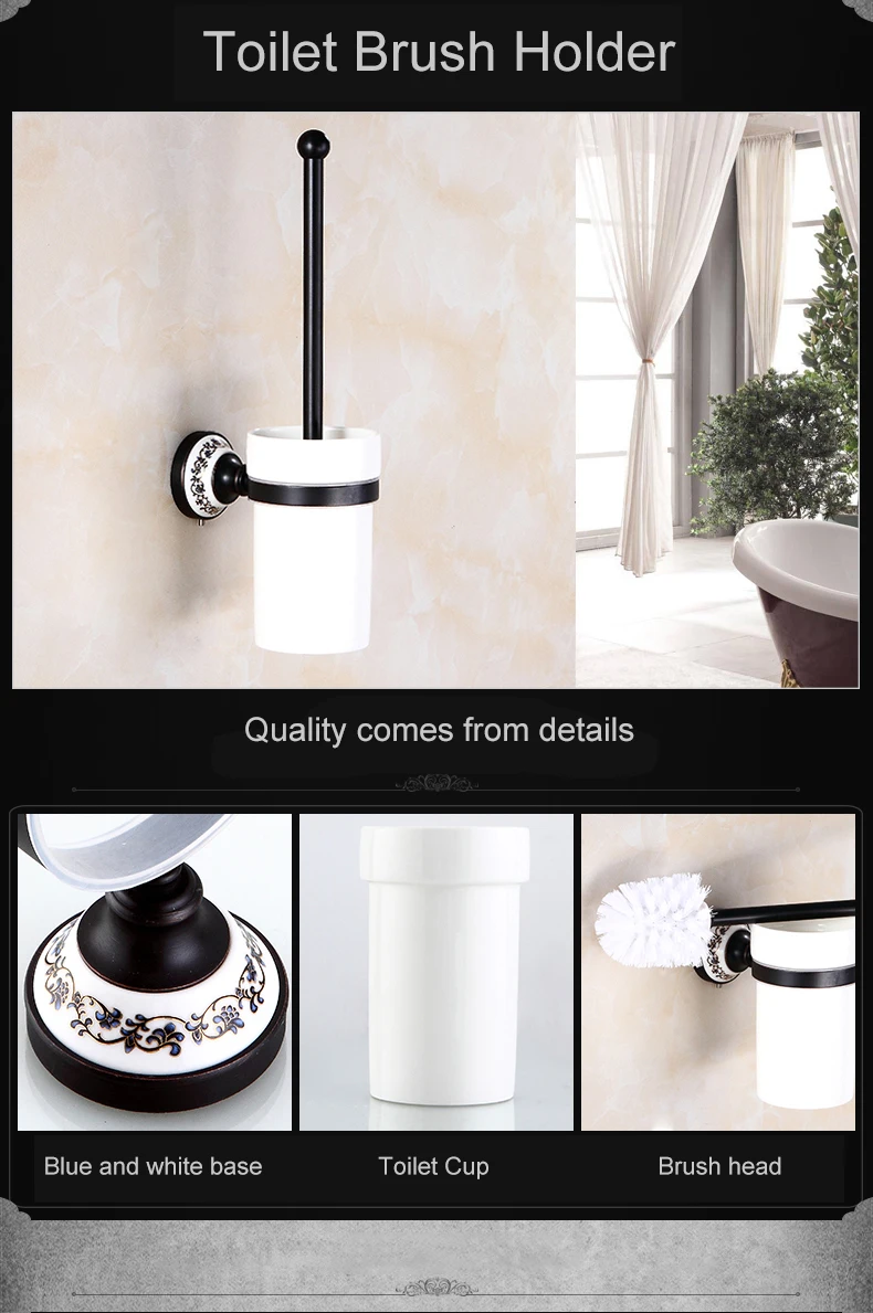 Conjunto de acessórios de banho cor preta,