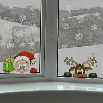 

8 Sheets Christmas Window Clings, Snowflake Reindeer Window Stickers