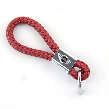 

Fashion metal and leather car logo keychain key ring For Mini Cooper Clubman Countryman R56 R57 R58 R60 Cover Accessories