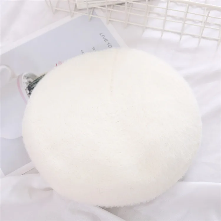 New Winter Girl Child Thick Warm Adjustable Fluffy Beret Cap Kids Women Wool Beret Cap Felt Pumpkin Artist Hat