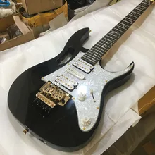 Высокое качество 6-струнной электрогитары, черная краска, гриф из красного дерева Древо жизни декор, jin'se двойной-кресло-качалка мост, del