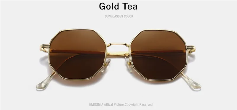 CATERSIDE Polygon Sunglasses Men Vintage Octagon Metal Sunglasses Women Luxury Brand Goggle Sun Glasses Men Gafas De Sol UV400 white sunglasses women
