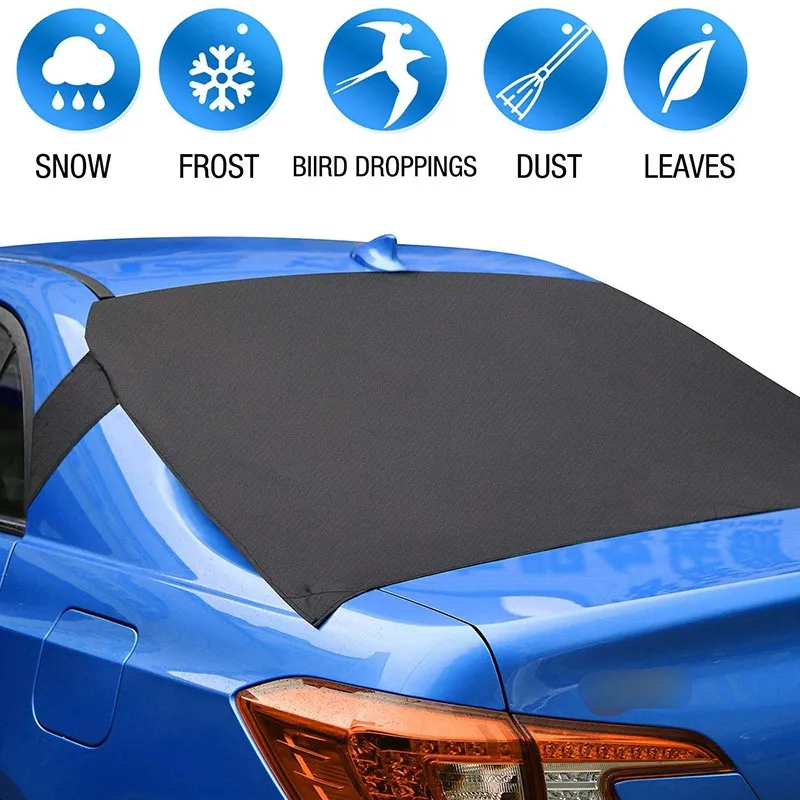 

Useful Strong Magnet Car Snow Block Cover Silver Cloth Magnetic Snow Ice Shield For Windshield Winter Car Rear Windshield Cover