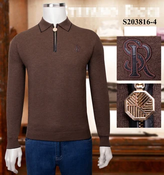 

Billionaire Sweater cowhide winter men's 2020 new warm Casual England fashion zipper high quality Embroidered big size M-4XL