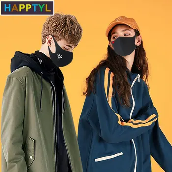 

HAPPTYL 1Pcs Reusable Mouth Mask Black Cotton Anti Dust Nose Protection Face Mouth Mask Fashion Anti-Pollution Air Masks