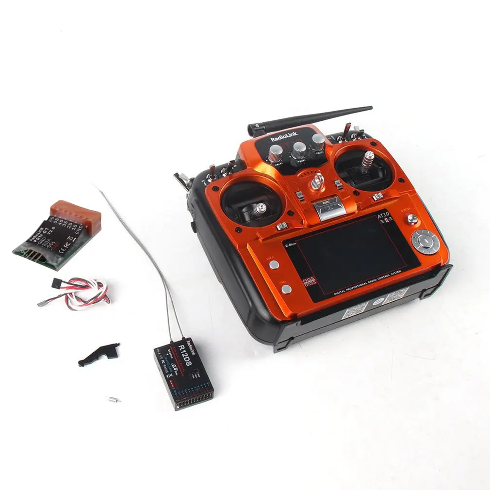 radiolink AT10 II 2,4 Ghz 12CH RC передатчик с R12DS приемником PRM-01 модуль возврата напряжения батарея для RC Quadcopte