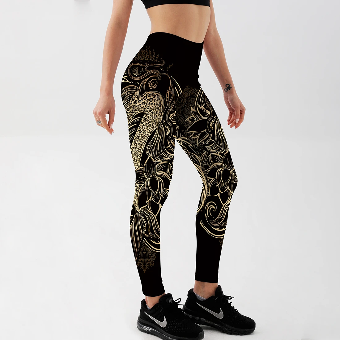 tights for women Women Black Leggings Summer Soft Elastic Workout Pants Streak Printed Simple Style Big Size Fitness Trousers aerie crossover leggings