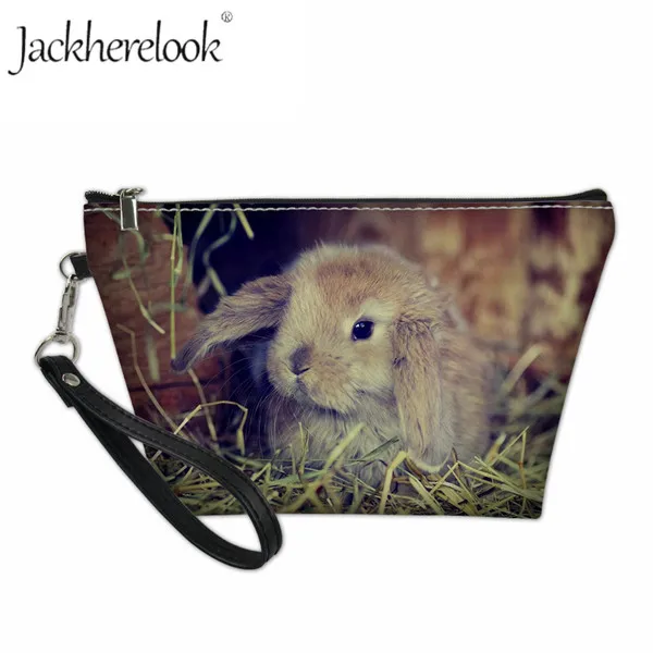 Jackhereook прекрасный кролик косметичка для женщин милые животные макияж мешок Fahion туалетные принадлежности, мытье Набор чехлов женские необходимые сумки - Цвет: CB068Z8