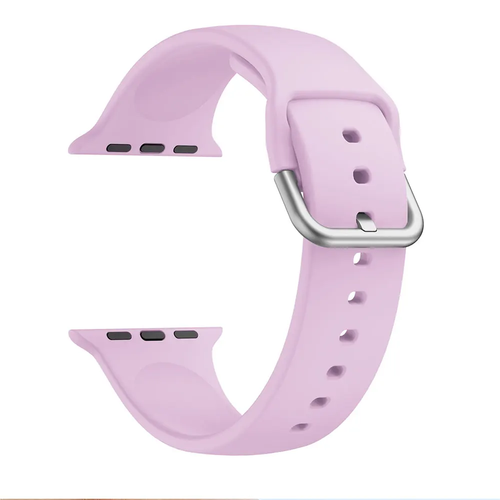 lavender Силиконовый ремешок для наручных часов Apple Watch, 42 мм, 38 мм, Версия 44 мм 40 мм Резиновый Браслет ремешок для часов Iwatch серии 5/4/3/2/1 браслет - Цвет ремешка: lavender