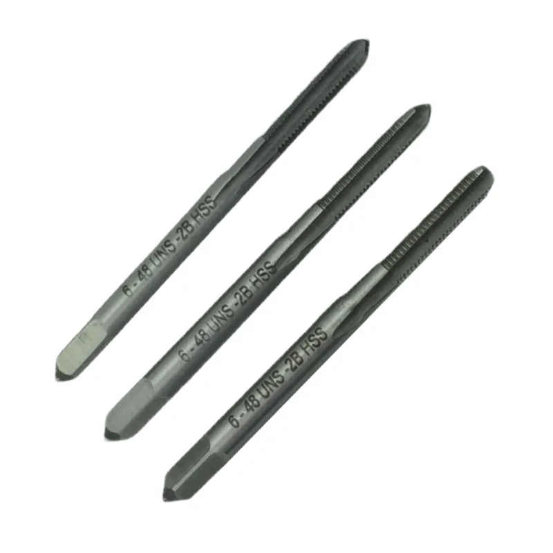 

3pcs 6-48 UNS Thread Tap High Speed Steel 3 Flutes Metalworking Equipment Tool