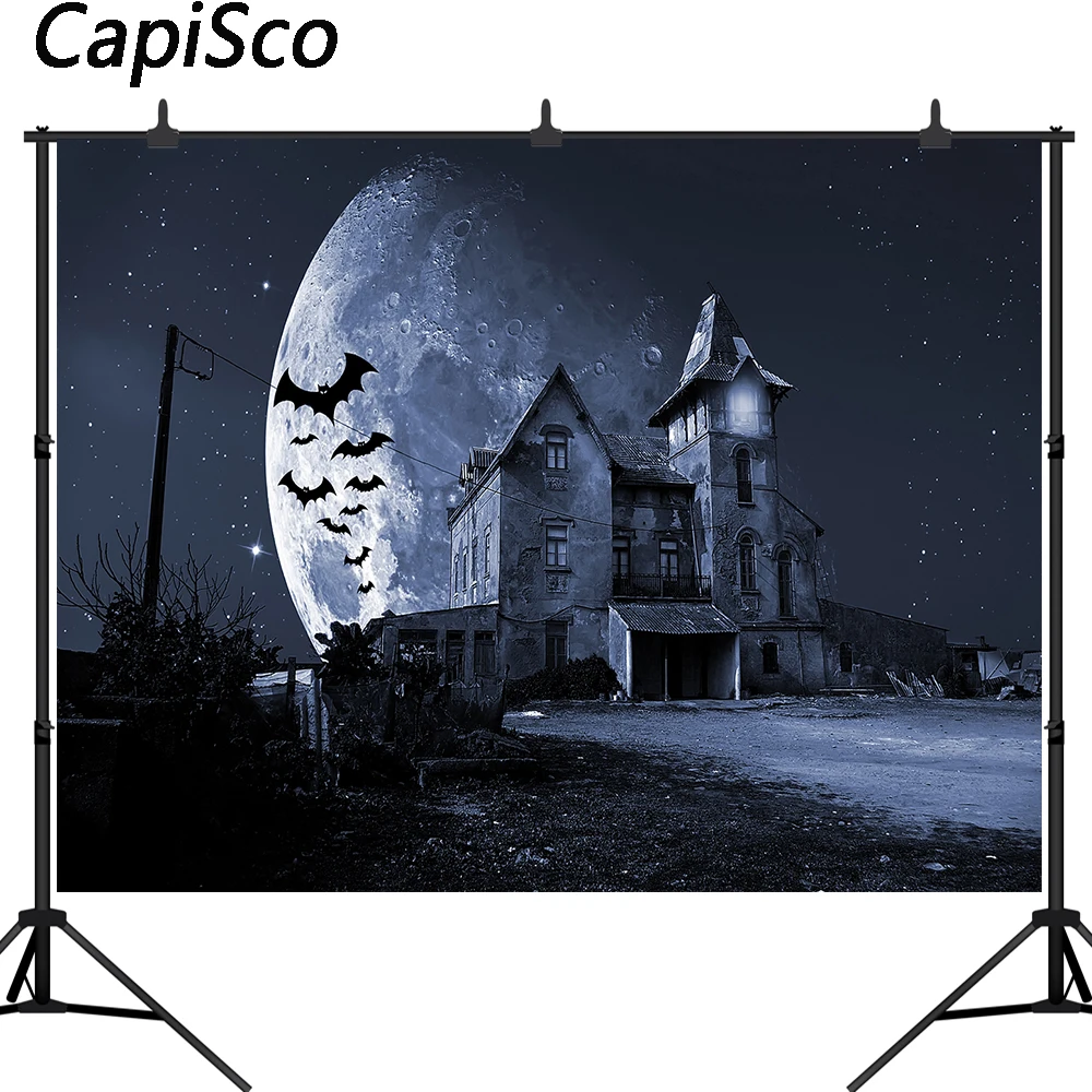 

Capisco фон для фотографий Хэллоуин студийный фон для фотосъемки с изображением дома с привидениями темной ночи бледной Луны