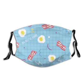 

protective mask with filter Bacon And Egg Bacon Structive Yolk anti dust PM2.5 reuse adult teen child girl