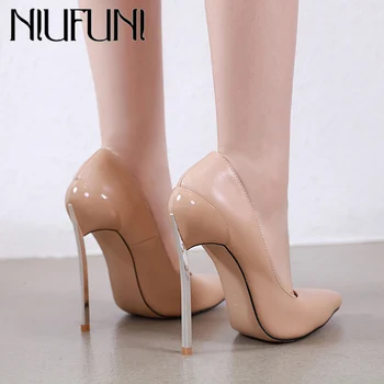 

NIUFUNI Sexy High Heels Women Pumps Pointed Toe Party Dress Shoes Woman PU Leather Lady Stilettos Spring Autumn Shoes Size 35-42