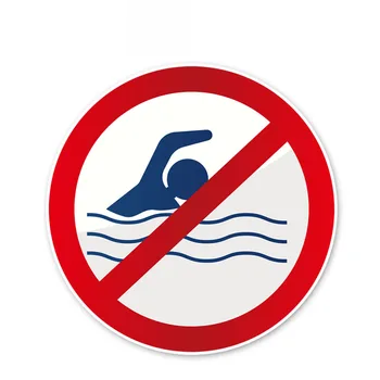 

Car Stickers Warning Signs Prohibit Swimming Car Stickers Accessories PVC Car Stickers Waterproof Cover Scratches, 11cm*11cm