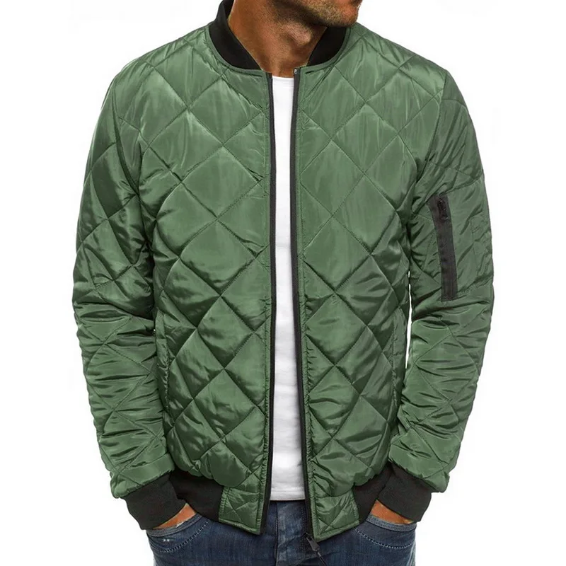 Мужская парка с длинным рукавом, Roupas Masculinas, одежда, топы, новая модная Осенняя мужская одежда, зимняя куртка со стоячим воротником, пальто - Цвет: style 2 green