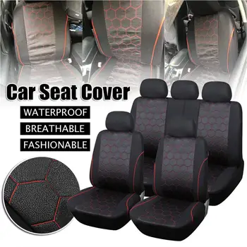 

4/9PCS Waterproof Car Seat Cover Universal Fit Most Vehicles Seats Interior Accessories Seat Covers Cushion Car Seat Protector