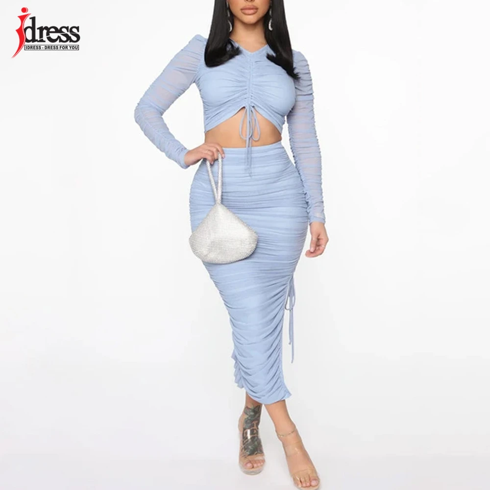 Женский комплект из двух предметов iDress пикантный укороченный топ с длинными