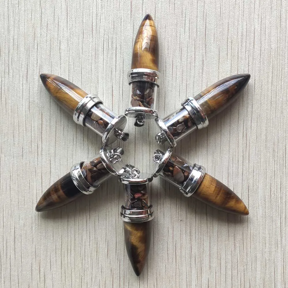 

Новинка натуральный тигровый глаз камень в бутылочке для желаний конус рейки подвески для женщин мужчин ювелирные изделия 6 шт./лот оптовая продажа бесплатная доставка