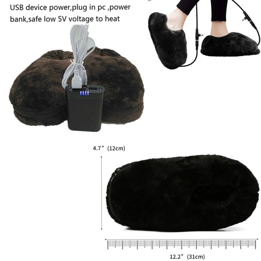 Обувь для ног с электрическим подогревом с USB; шаль; теплая подкладка; съемный моющийся порт; тапочки с подогревом; гетры для взрослых; для мужчин и женщин