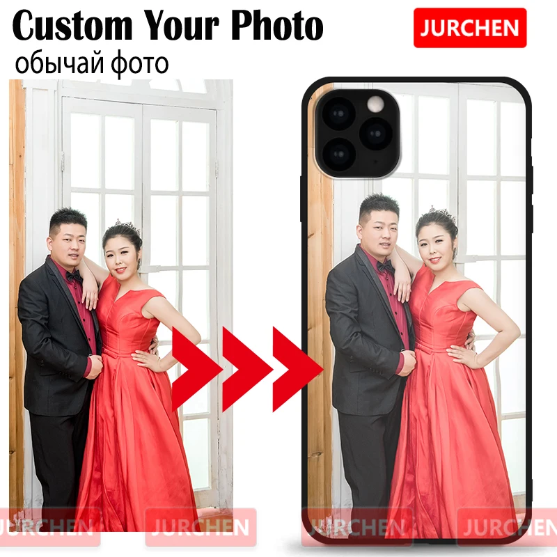 

JURCHEN Custom Phone Case For iPhone 11 Pro Max 10 8 7 6S Plus Case Customized Back For iPhone X XR XS Max Cover DIY Name Photo