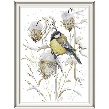 

Bird in late autumn painting counted printed on the canvas 11CT 14CT kits Chinese Cross Stitch embroidery needlework Sets