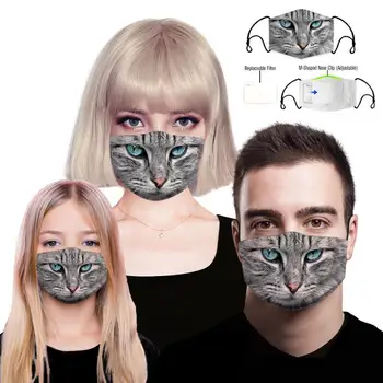 

EXCARGO Witner Cotton Mask Women Cat Print Kids Face Mask Replacealbe Filter Fashion PM2.5 Mask Dust Proof