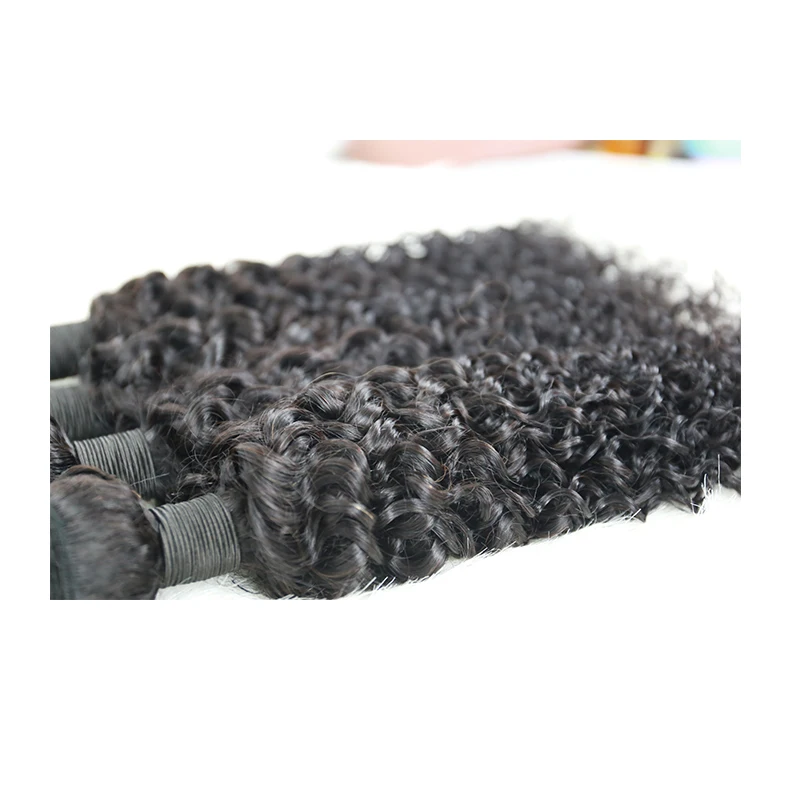 Глубокая кудрявая пряди с закрытием бразильские Remy человеческие волосы натуральный черный для женщин продукты Dolago пряди