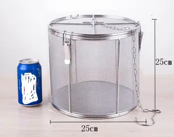 

25cm herb fine mesh basket stainless steel spice strainer colander locked hotpot ball skimmer wine home brewing beer