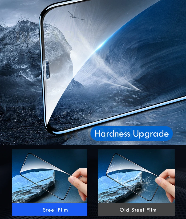 500D 2 в 1 изогнутое закаленное стекло для iPhone 11 Pro Max стекло X XS Max XR Защитное стекло для экрана для iPhone 6 6s 7 8 Plus X