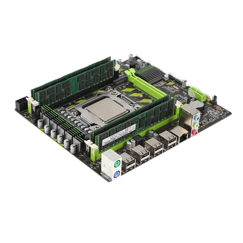 Материнская плата X79 Lga 2011 4xDdr3 двухканальная память 64 ГБ Sata 3 0 Pci E 8Usb для