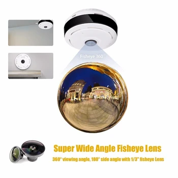 

WiFi Wireless Panoramic Fisheye Security Camera 360 Degree Night Vision HD Panoramic Camera(EU PLUG)
