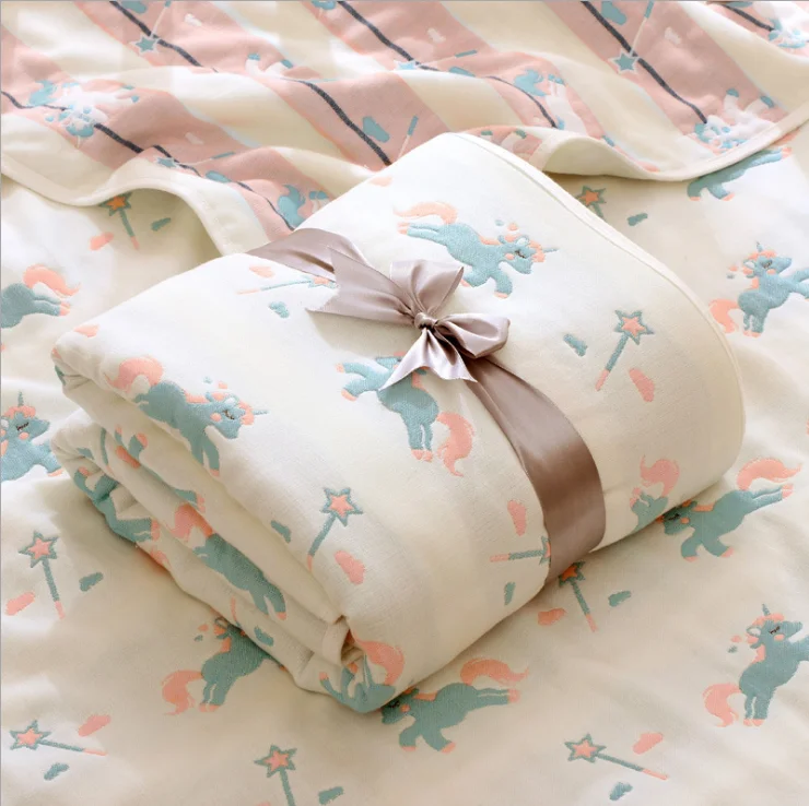 Детское одеяло 110 см Муслин Хлопок 6 слоев толщиной новорожденных пеленание осень ребенка пеленать постельные принадлежности получения Одеяло