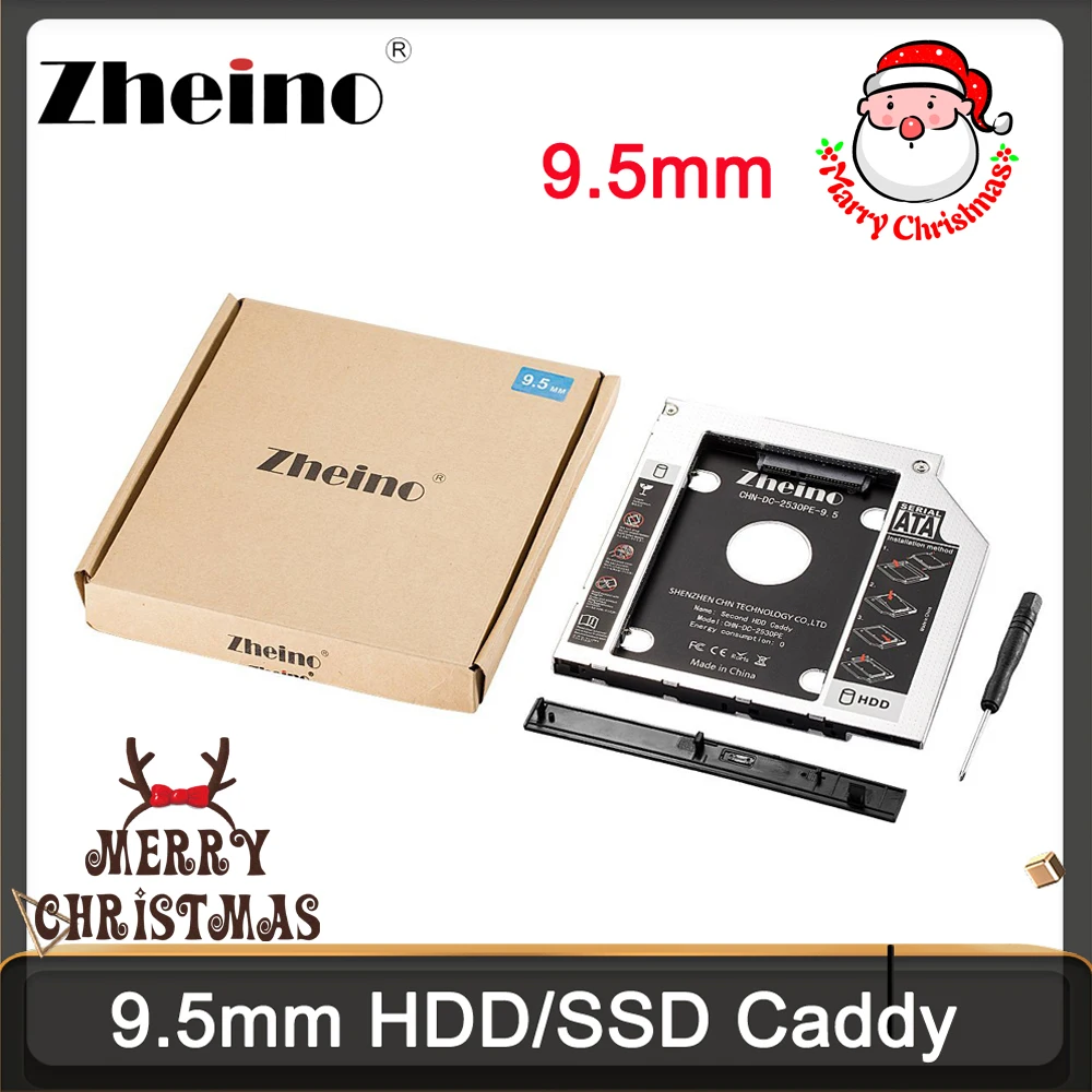 Zheino Алюминиевый жесткий диск 9 5 мм 2 й SSD Caddy SATA к рамка HDD чехол адаптер отсек для