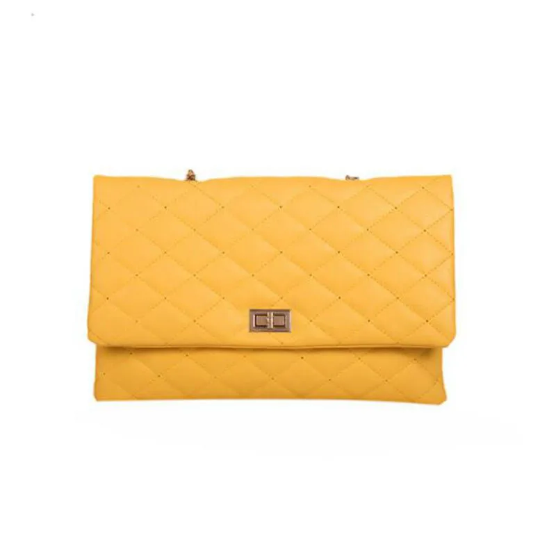 black and yellow clutch bag